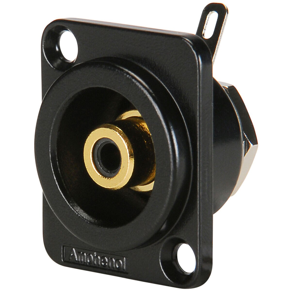 Amphenol ACJBBLK "D" Flange Panel Mount RCA Jack Black/Black